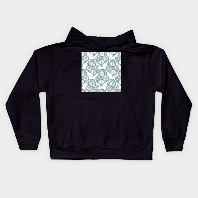 Traditionall portuguese Viana's heart and azulejo tiles Kids Hoodie by AnaMOMarques
